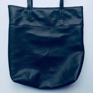 Black Faux Leather Tote Bag or Purse